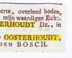 overlijdensadvertentie uit 1830